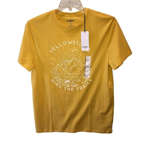 New Yellowstone Goodfellow & Co Mens Medium Yellow Standard Fit T Shirt Tee Sz M - Picture 2 of 9